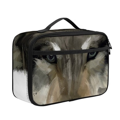 Watercolor Painting Wolf Print Portable Lunch Bag
