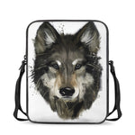 Watercolor Painting Wolf Print Rectangular Crossbody Bag