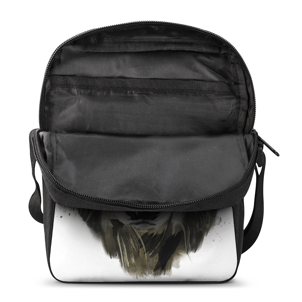 Watercolor Painting Wolf Print Rectangular Crossbody Bag
