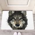 Watercolor Painting Wolf Print Rubber Doormat