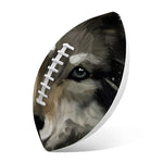 Watercolor Painting Wolf Print Rugby Ball