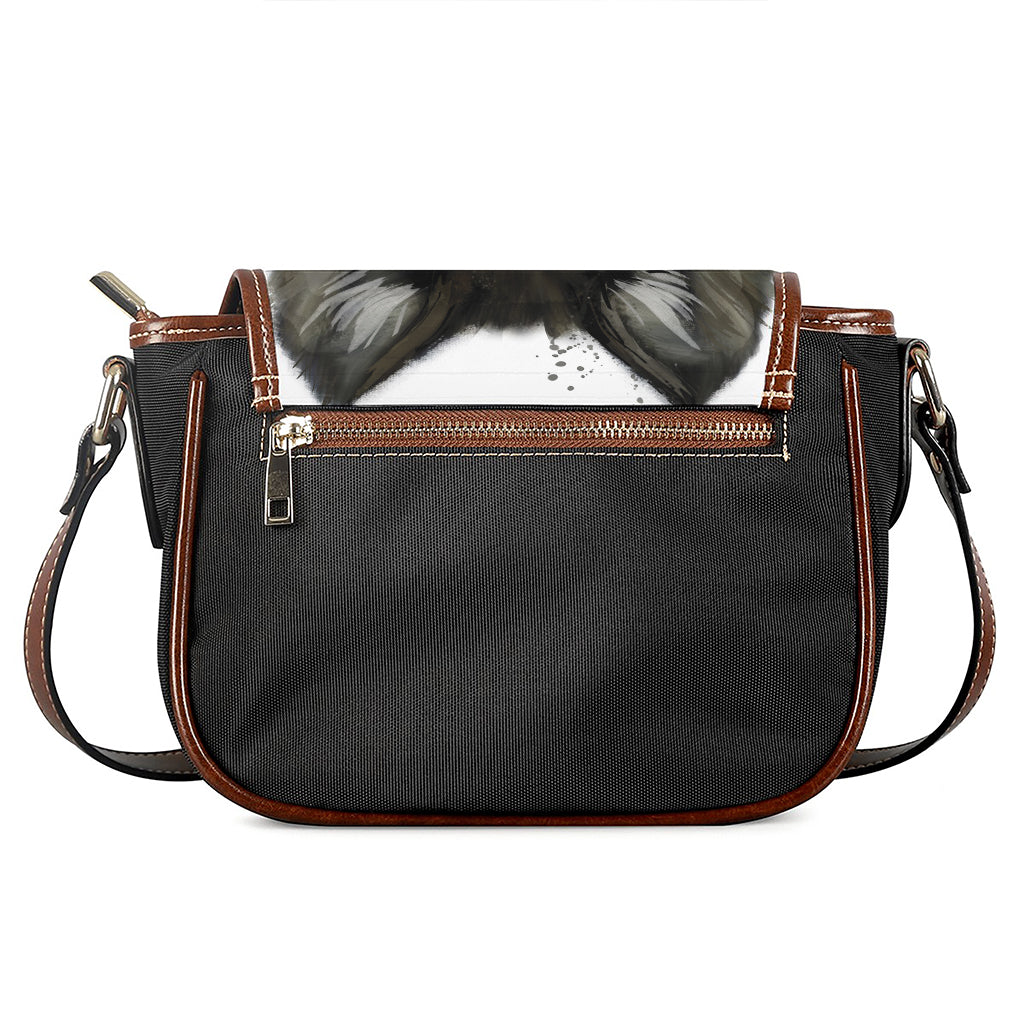 Watercolor Painting Wolf Print Saddle Bag
