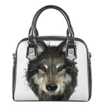 Watercolor Painting Wolf Print Shoulder Handbag