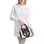 Watercolor Painting Wolf Print Shoulder Handbag