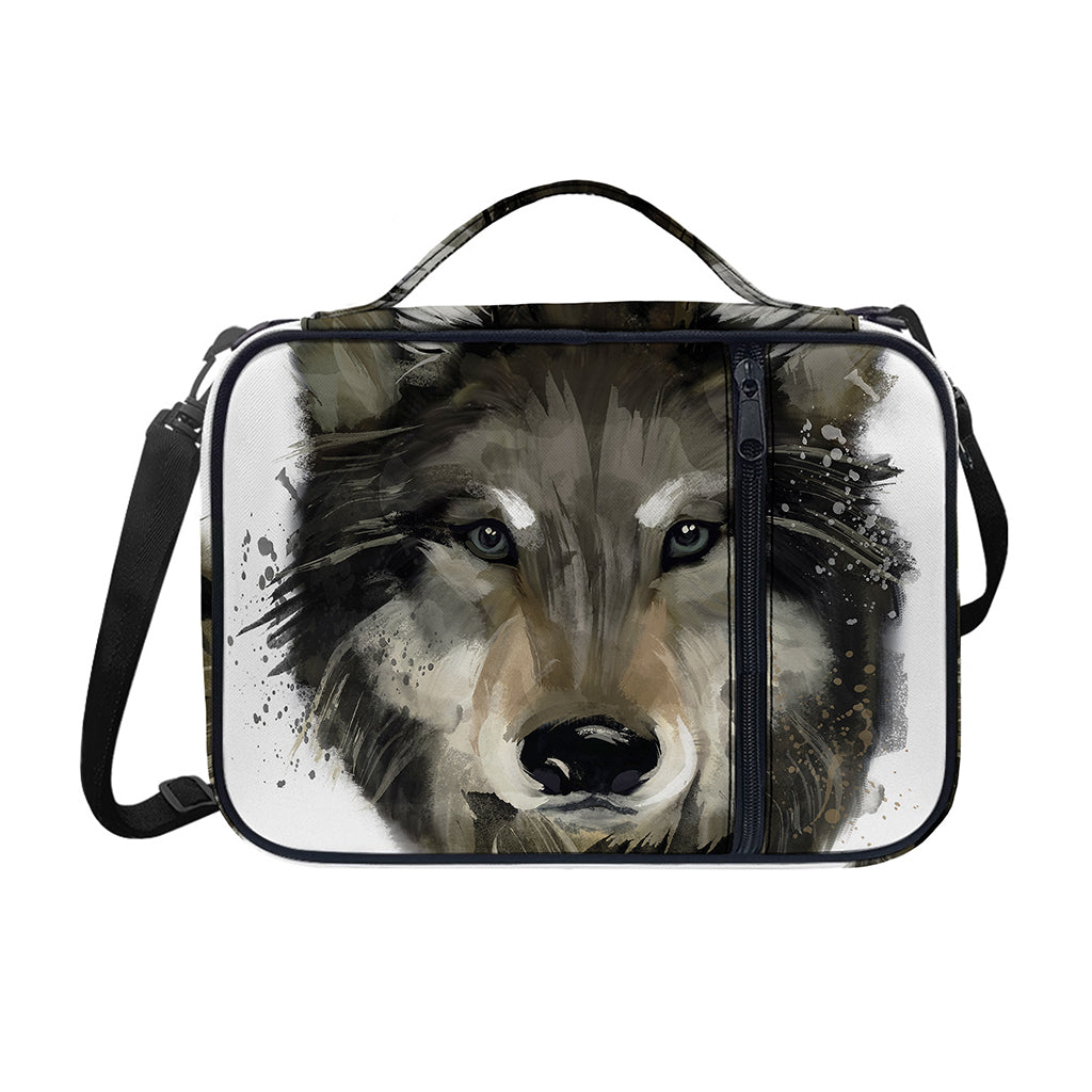 Watercolor Painting Wolf Print Shoulder Strap Bible Bag