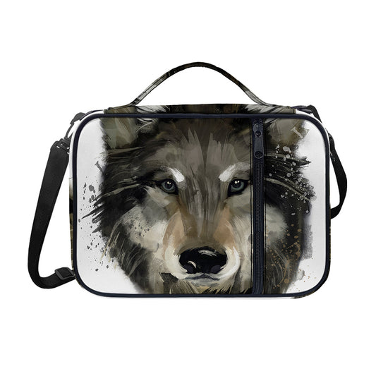 Watercolor Painting Wolf Print Shoulder Strap Bible Bag