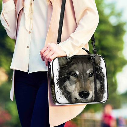 Watercolor Painting Wolf Print Shoulder Strap Bible Bag