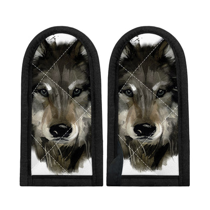 Watercolor Painting Wolf Print Skillet Handle Cover