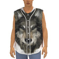 Watercolor Painting Wolf Print Sleeveless Baseball Jersey