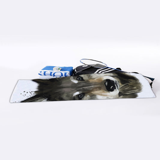 Watercolor Painting Wolf Print Sports Towel