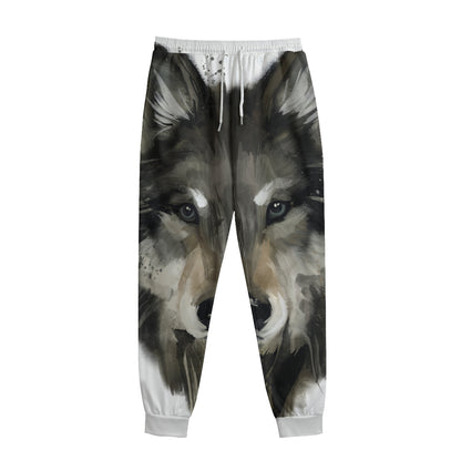 Watercolor Painting Wolf Print Sweatpants