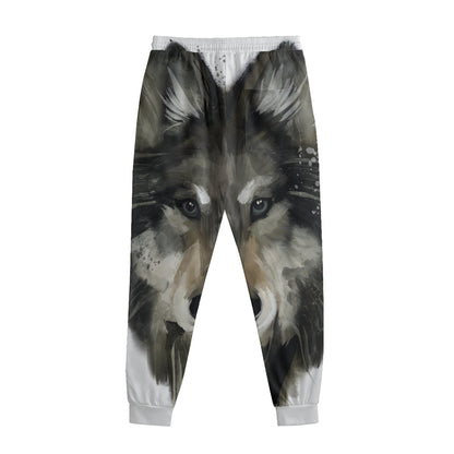 Watercolor Painting Wolf Print Sweatpants