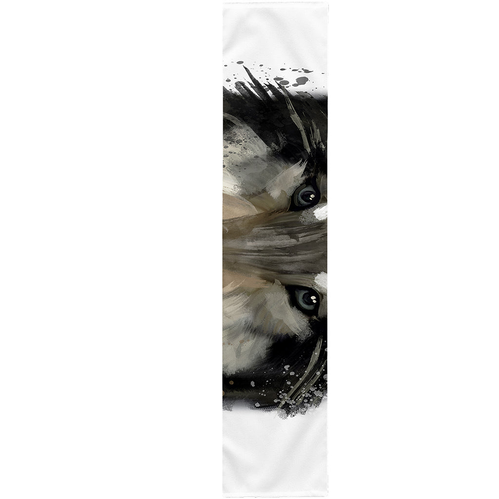 Watercolor Painting Wolf Print Table Runner