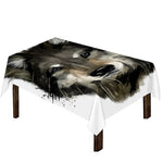 Watercolor Painting Wolf Print Tablecloth