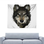 Watercolor Painting Wolf Print Tapestry