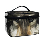 Watercolor Painting Wolf Print Travel Makeup Bag