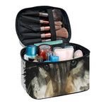 Watercolor Painting Wolf Print Travel Makeup Bag