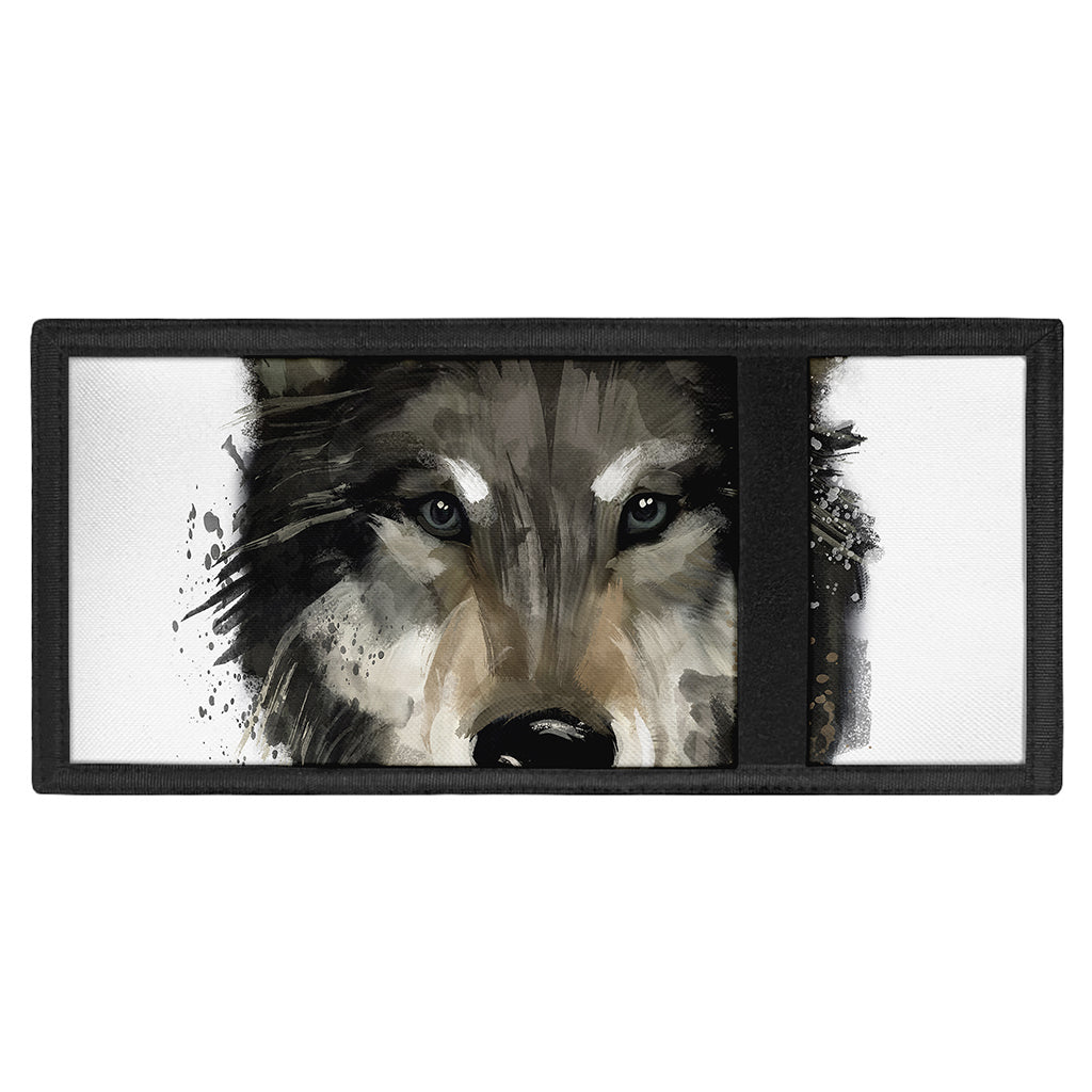 Watercolor Painting Wolf Print Trifold Wallet