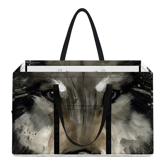 Watercolor Painting Wolf Print Utility Tote Bag