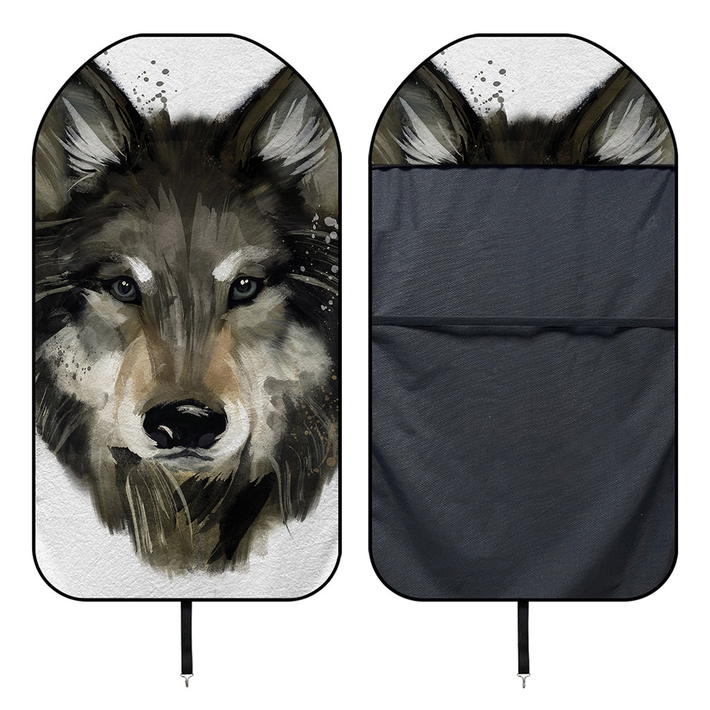 Watercolor Painting Wolf Print Waterproof Car Seat Cover