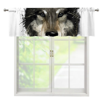 Watercolor Painting Wolf Print Window Valance