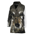 Watercolor Painting Wolf Print Women's Bathrobe