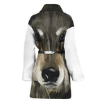 Watercolor Painting Wolf Print Women's Bathrobe
