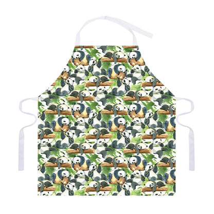 Watercolor Panda Bear Pattern Print Adjustable Apron