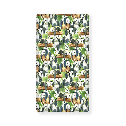 Watercolor Panda Bear Pattern Print Baby Crib Sheet