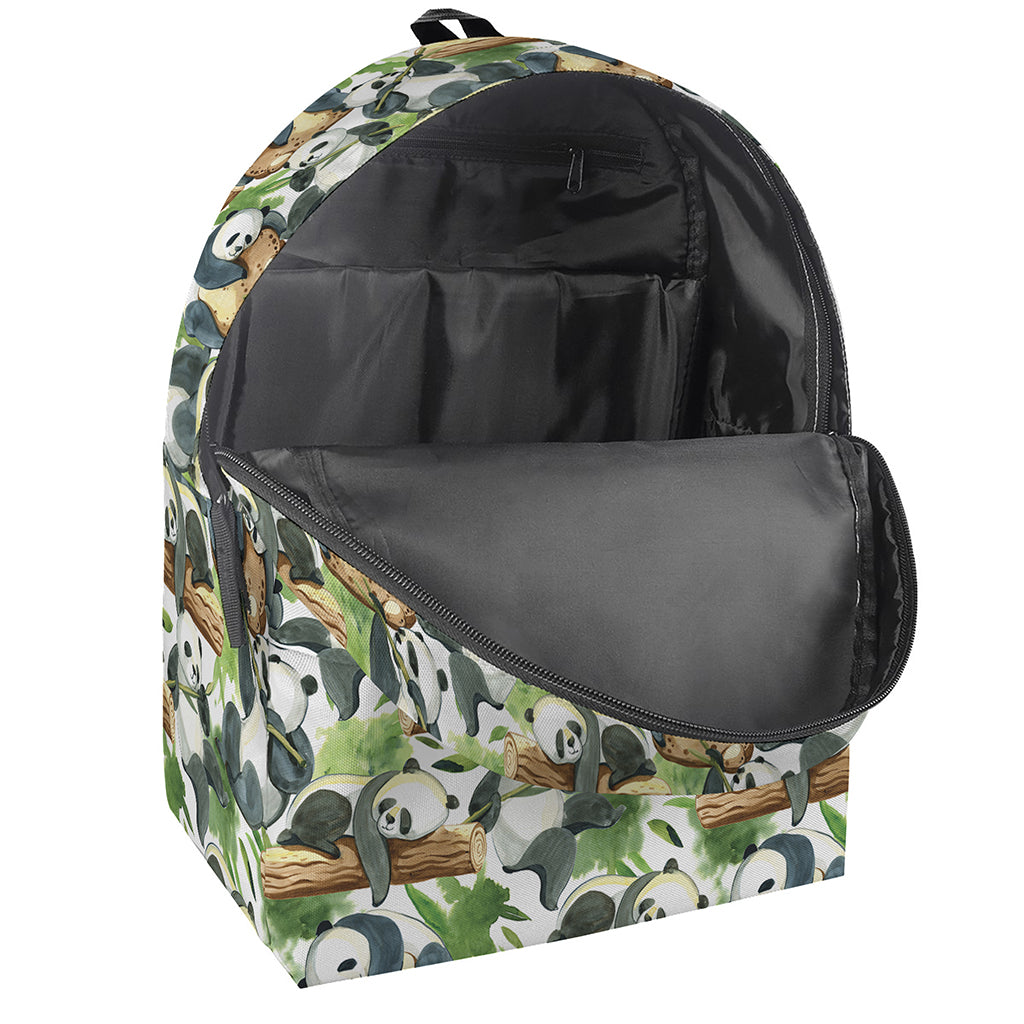 Watercolor Panda Bear Pattern Print Backpack