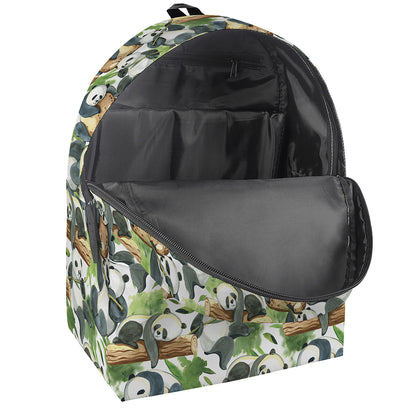 Watercolor Panda Bear Pattern Print Backpack