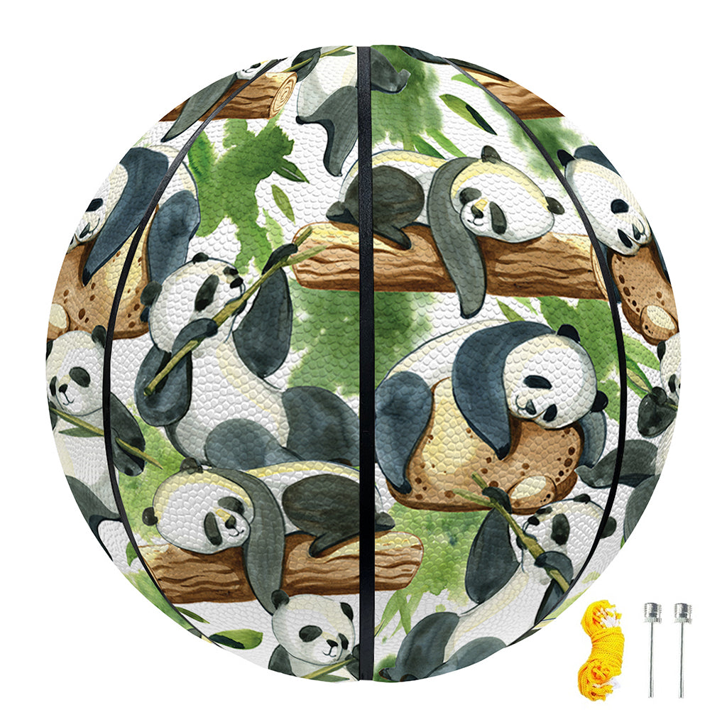 Watercolor Panda Bear Pattern Print Basketball