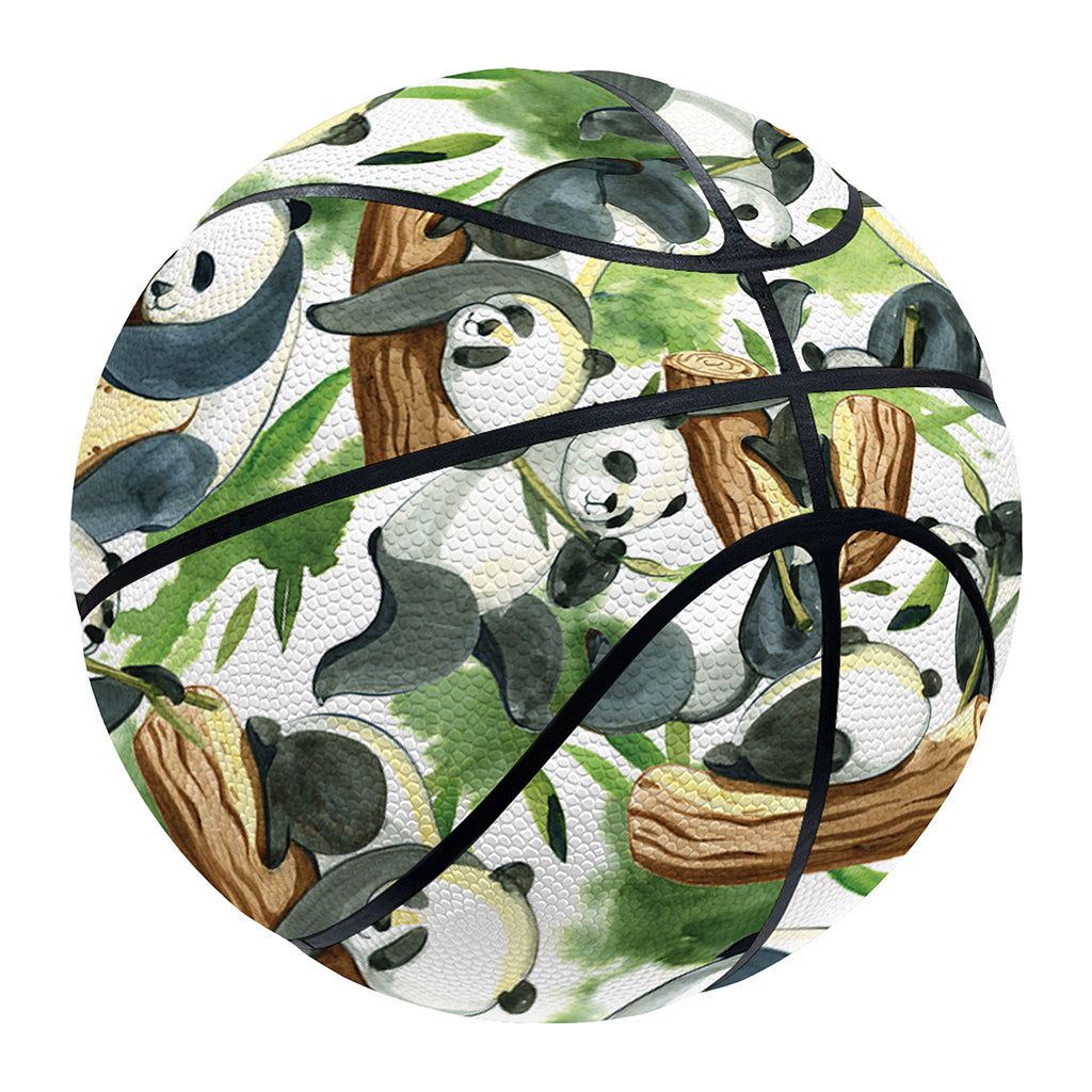Watercolor Panda Bear Pattern Print Basketball