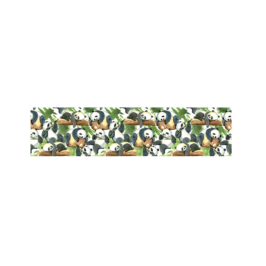 Watercolor Panda Bear Pattern Print Bed Runner