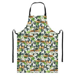Watercolor Panda Bear Pattern Print Bib Apron With Pocket