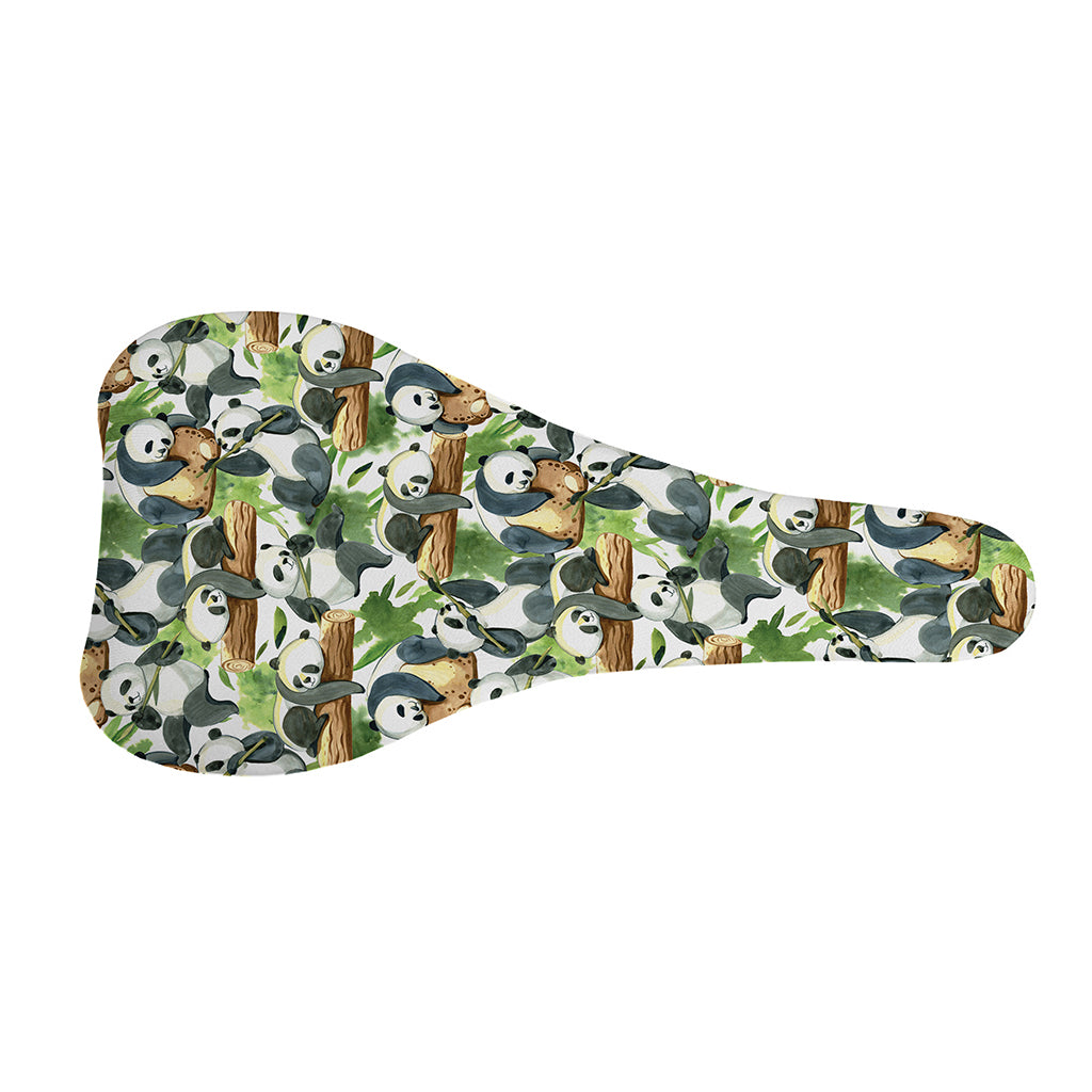 Watercolor Panda Bear Pattern Print Bicycle Seat Cover