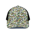 Watercolor Panda Bear Pattern Print Black Mesh Trucker Hat