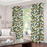 Watercolor Panda Bear Pattern Print Blackout Grommet Curtains