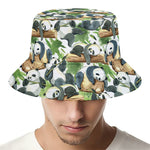 Watercolor Panda Bear Pattern Print Bucket Hat