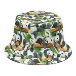 Watercolor Panda Bear Pattern Print Bucket Hat