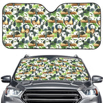 Watercolor Panda Bear Pattern Print Car Windshield Sun Shade