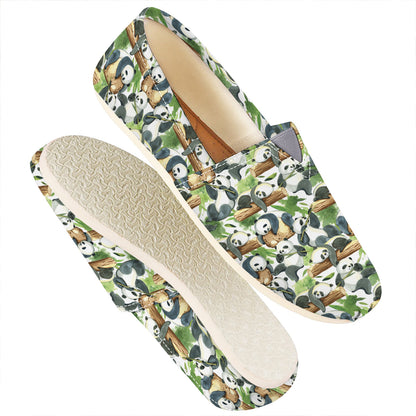 Watercolor Panda Bear Pattern Print Casual Shoes