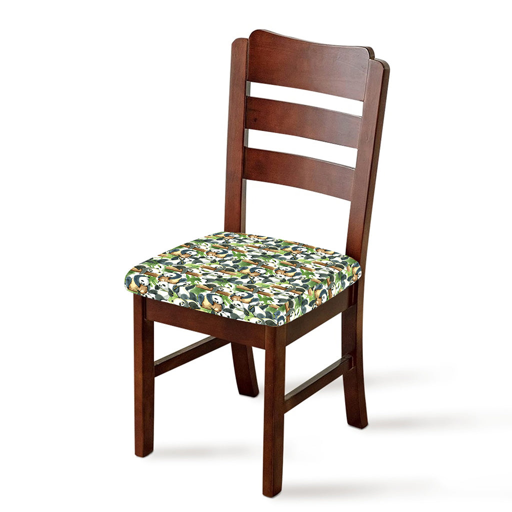 Watercolor Panda Bear Pattern Print Chair Cushion Cover