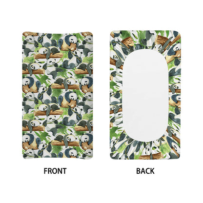 Watercolor Panda Bear Pattern Print Changing Pad Cover