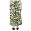 Watercolor Panda Bear Pattern Print Chiffon Maxi Skirt
