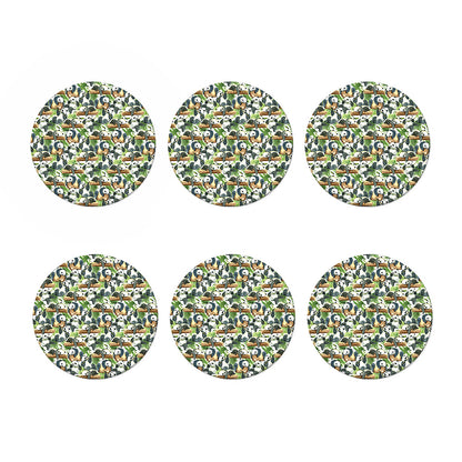 Watercolor Panda Bear Pattern Print Coaster Set