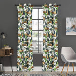 Watercolor Panda Bear Pattern Print Curtain