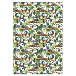 Watercolor Panda Bear Pattern Print Curtain