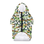 Watercolor Panda Bear Pattern Print Dog Zip Up Hoodie
