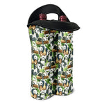 Watercolor Panda Bear Pattern Print Double Neoprene Wine Tote